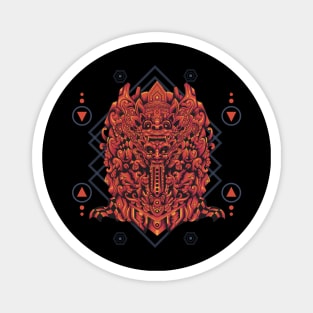 Barong Rangda Sacred Geometry Magnet